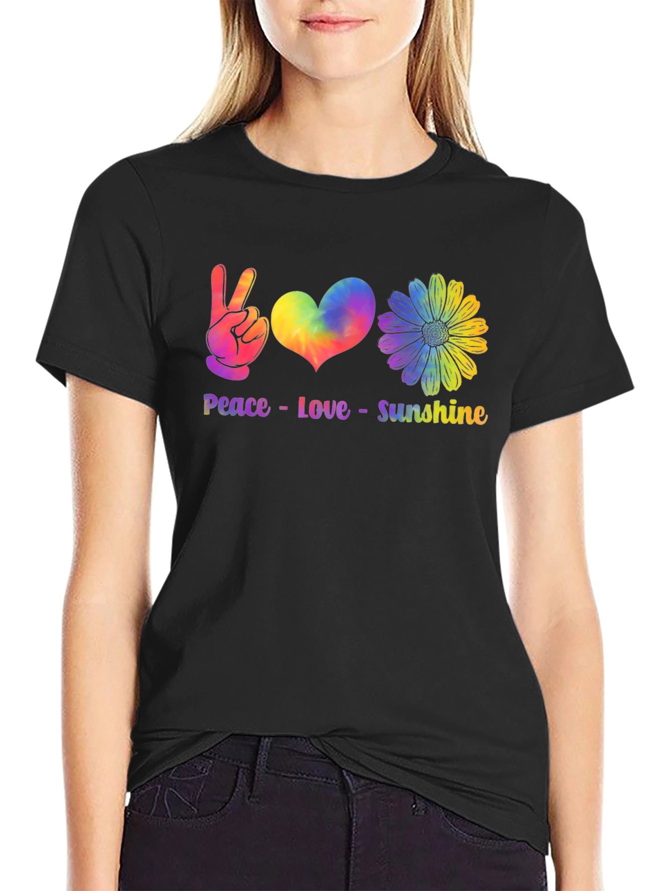 Peace Love Sunshine Tie Dye Graphic Tee