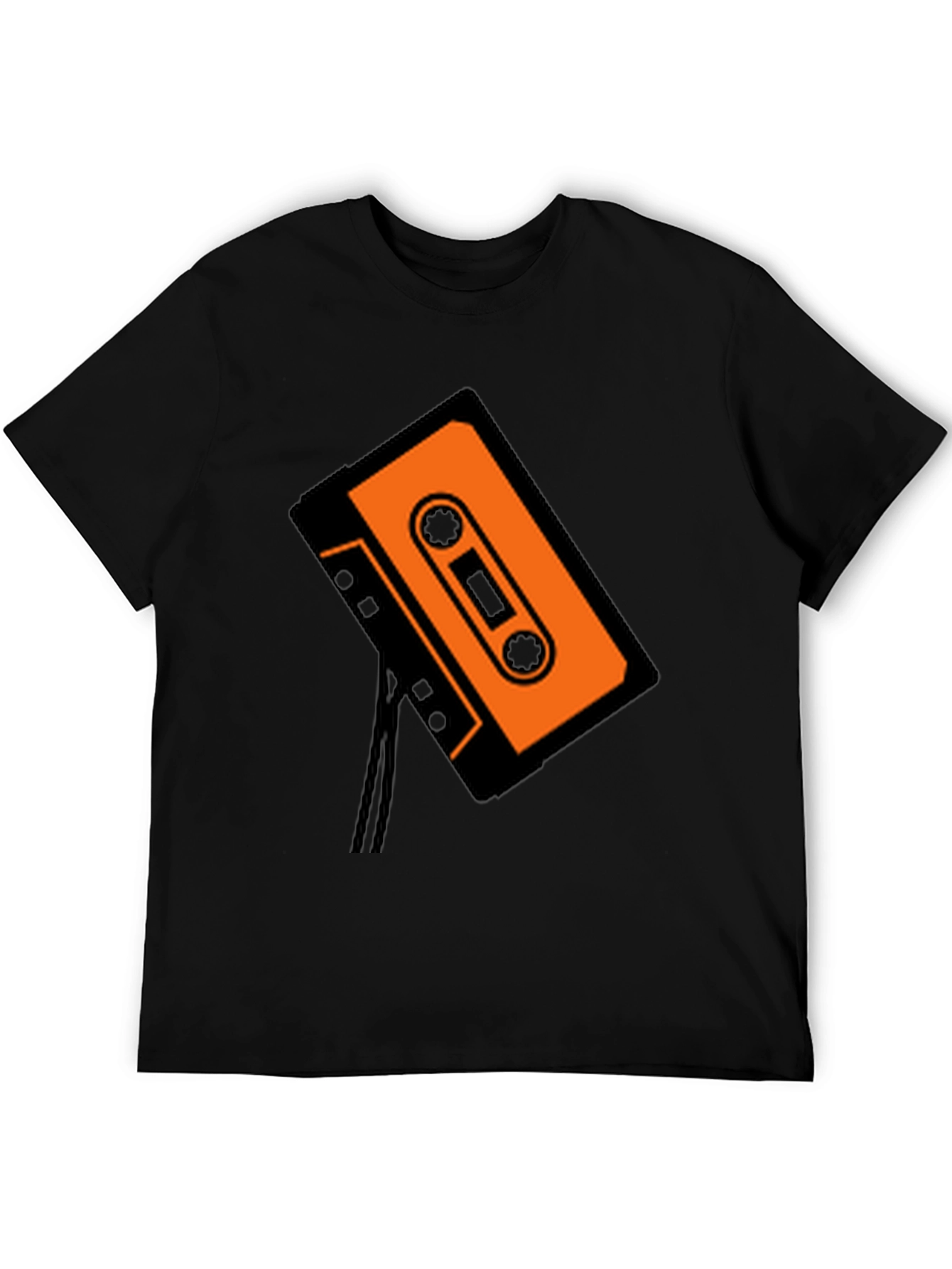 Retro Cassette Tape Graphic Tee - Black