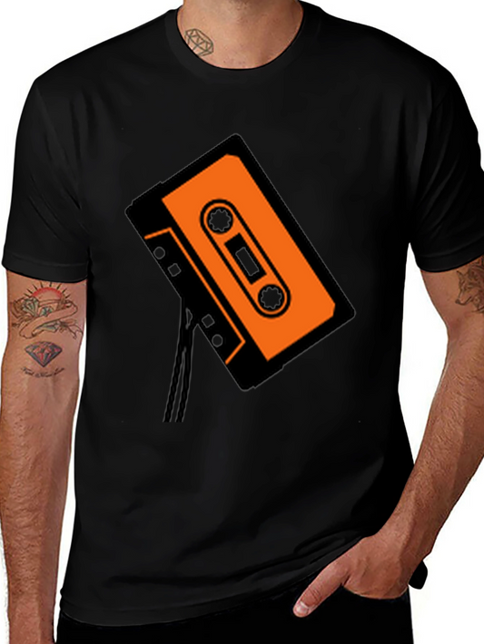 Retro Cassette Tape Graphic Tee - Black