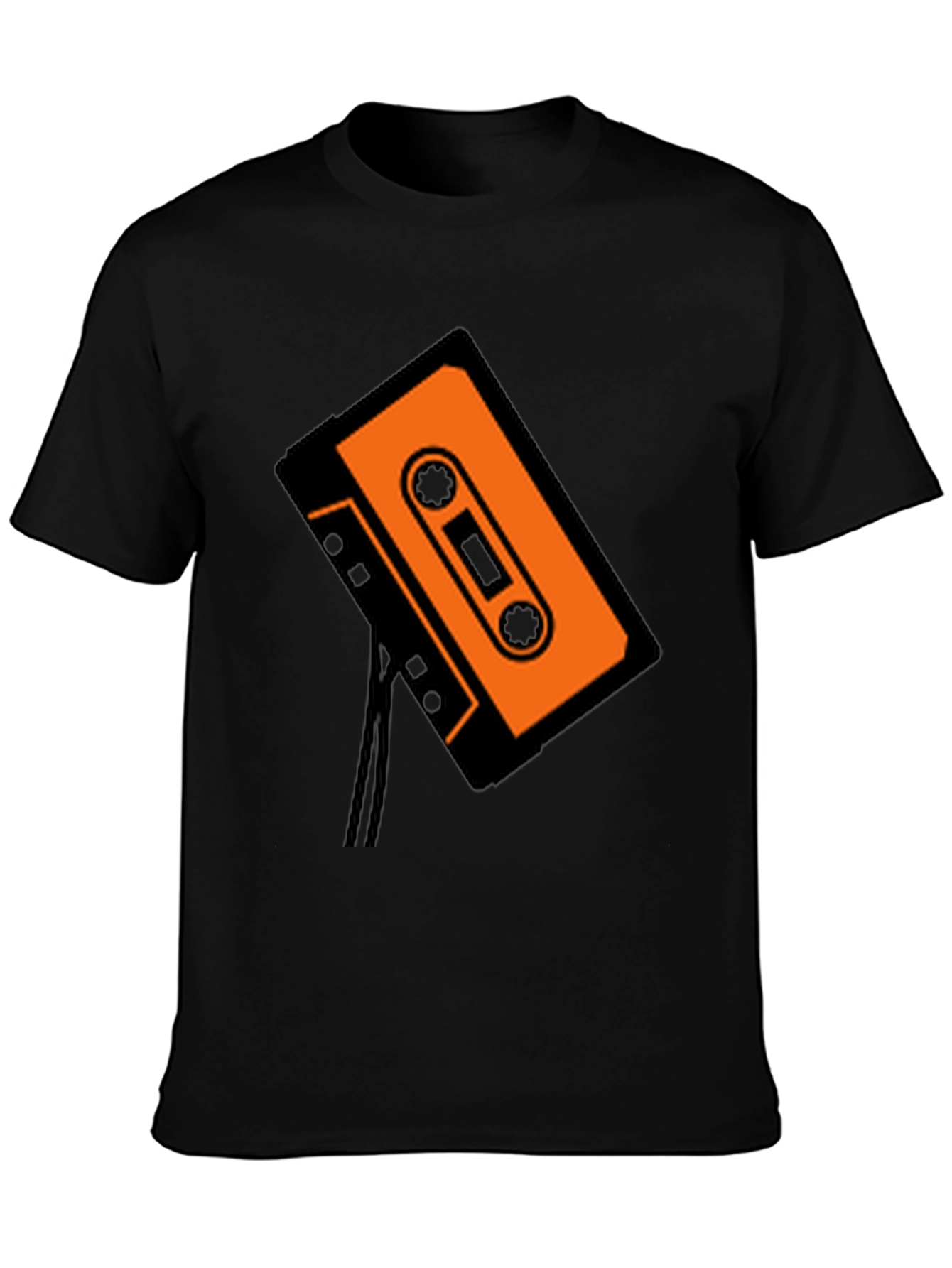 Retro Cassette Tape Graphic Tee - Black