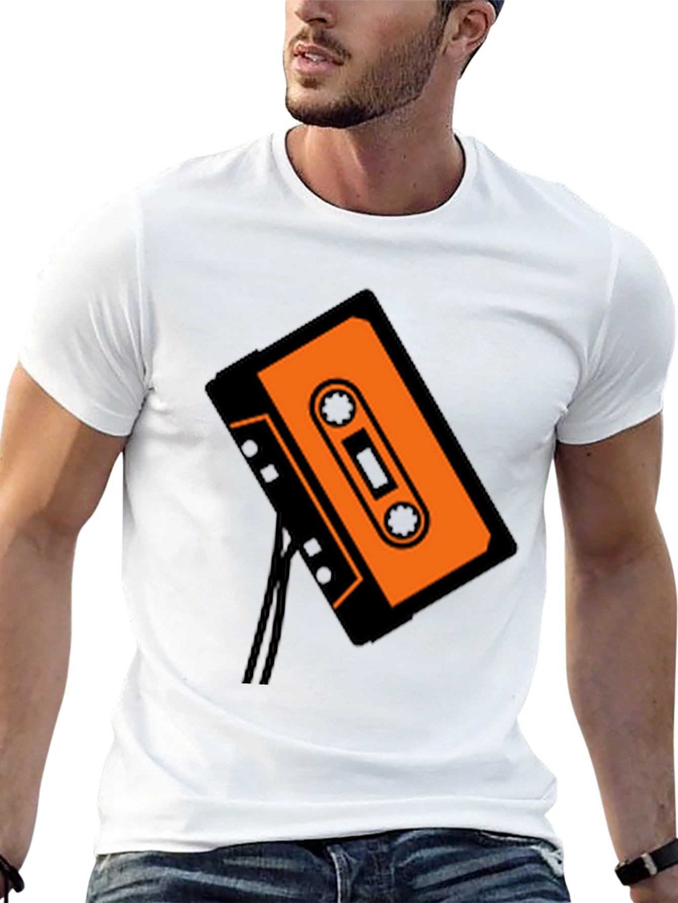 Retro Cassette Tape Graphic Tee - Black