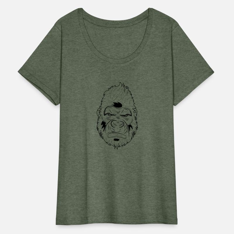 Abstract Line Art of a Gorilla Face