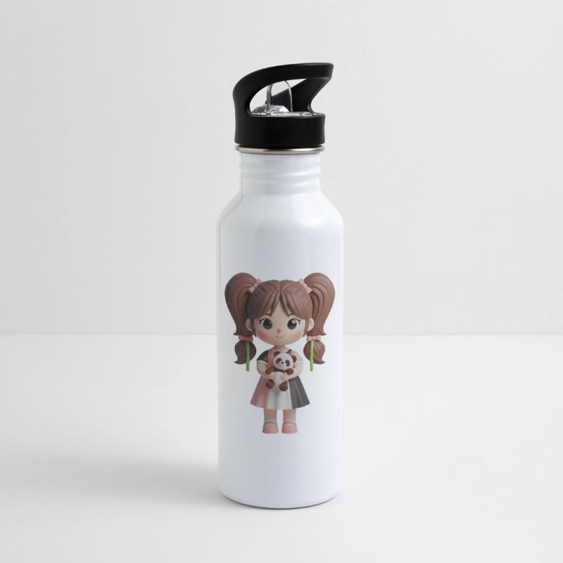 Adorable Girl with Teddy Bear Illustration