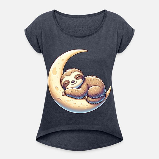 Adorable Sleeping Sloth on Crescent Moon