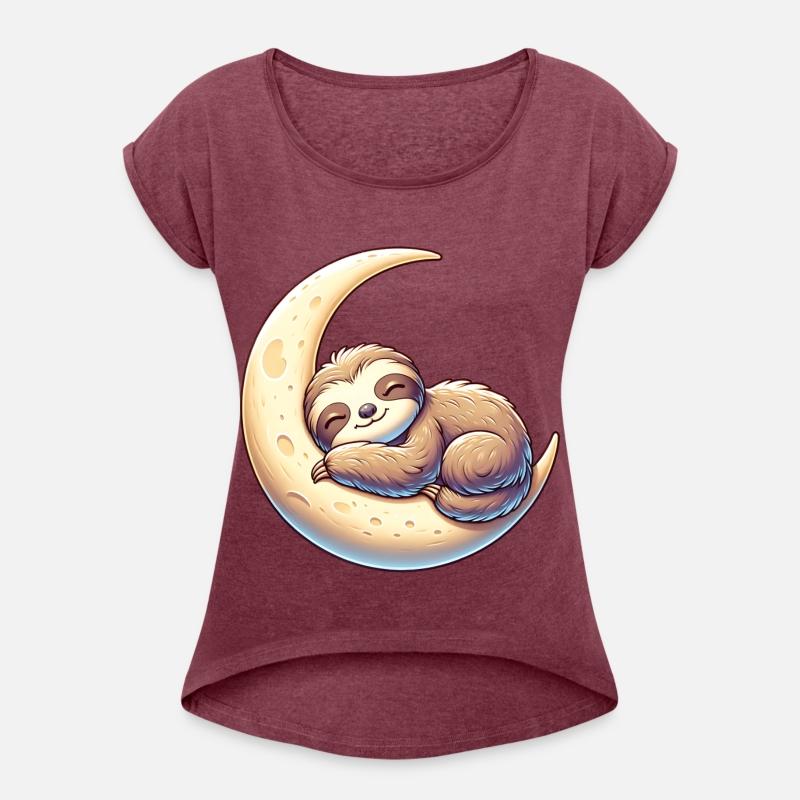 Adorable Sleeping Sloth on Crescent Moon