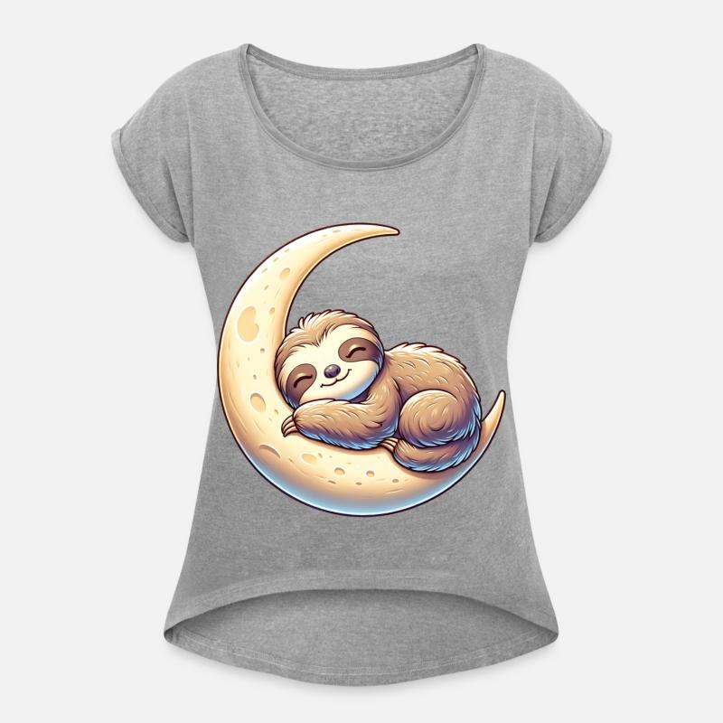 Adorable Sleeping Sloth on Crescent Moon