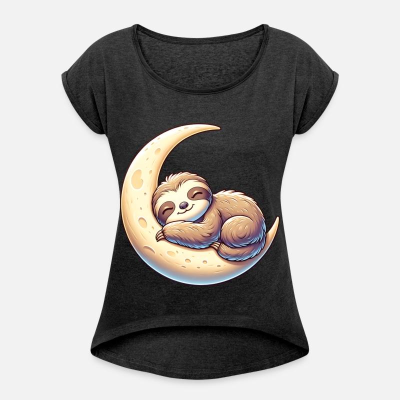 Adorable Sleeping Sloth on Crescent Moon