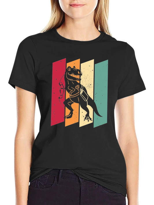 Retro Dinosaur Archer T-Shirt - Vintage Style
