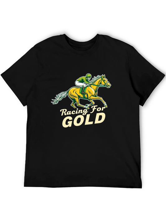 Racing for Gold Graphic Tee - Horse Racing Shirt