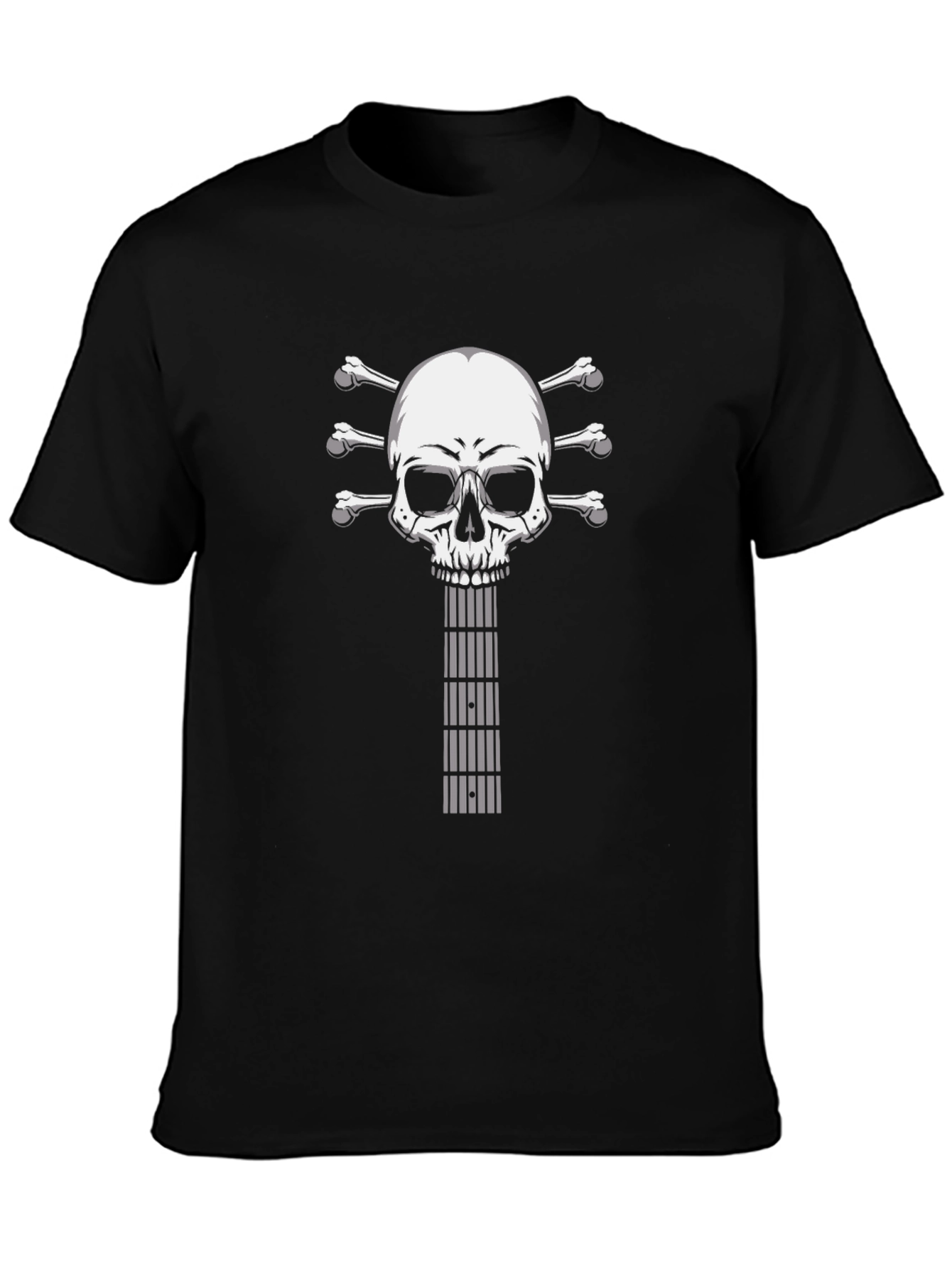 Skull Guitar Graphic T-Shirt - Rocker Tee