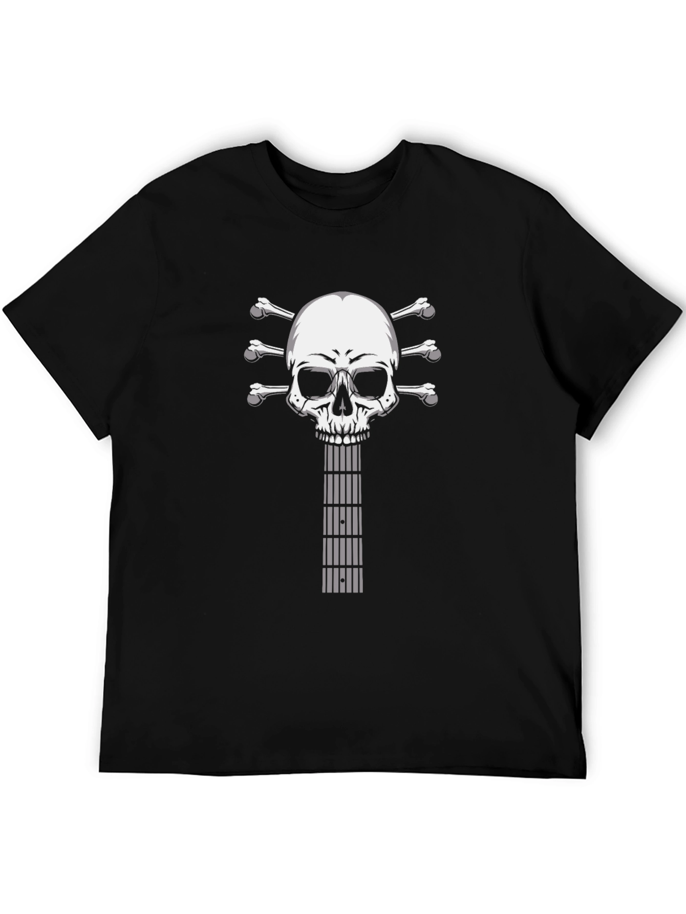 Skull Guitar Graphic T-Shirt - Rocker Tee