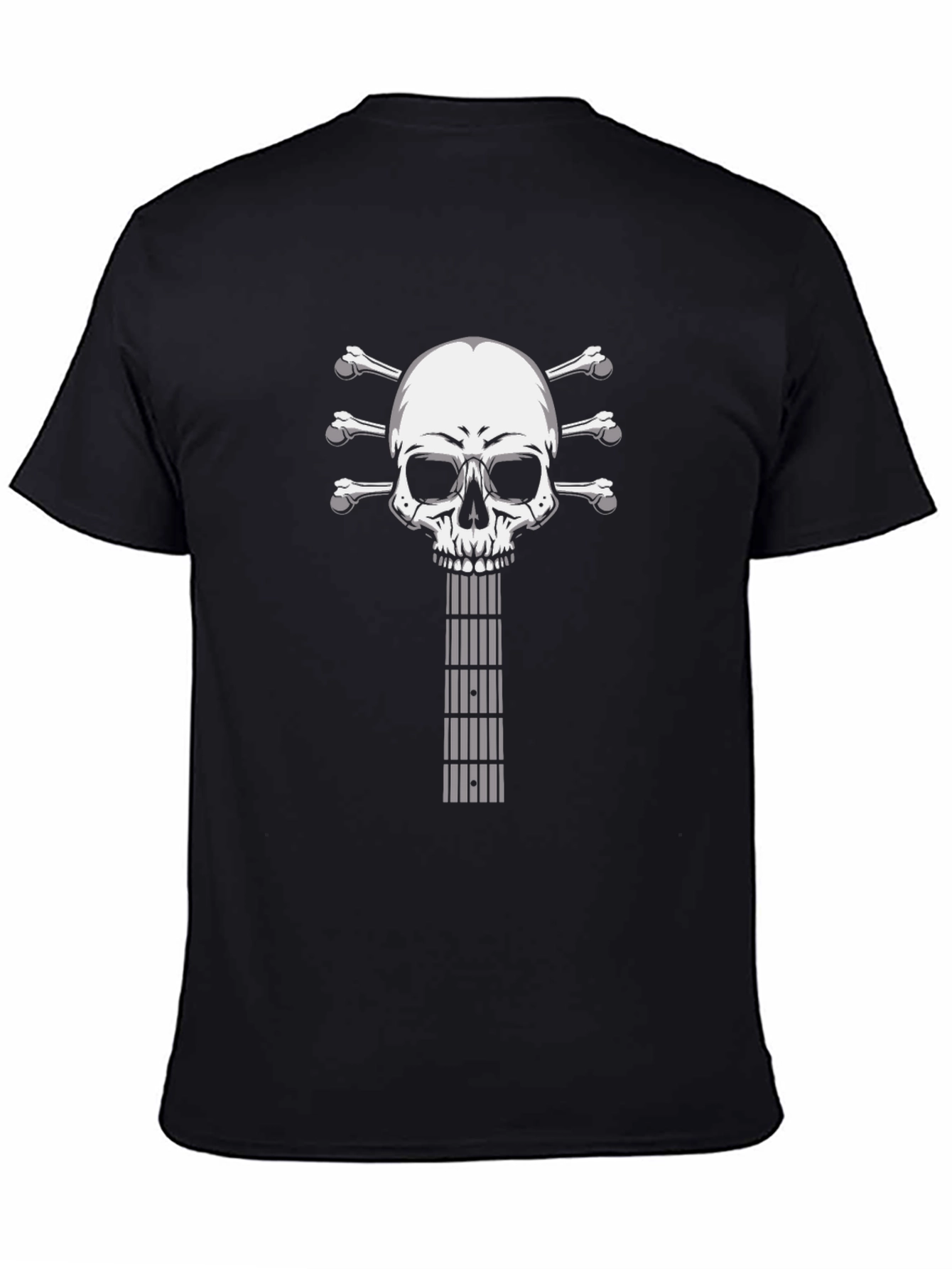 Skull Guitar Graphic T-Shirt - Rocker Tee