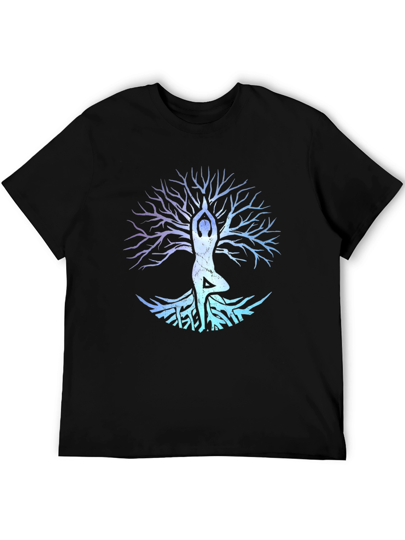 Yoga Tree Pose Graphic Tee - Black