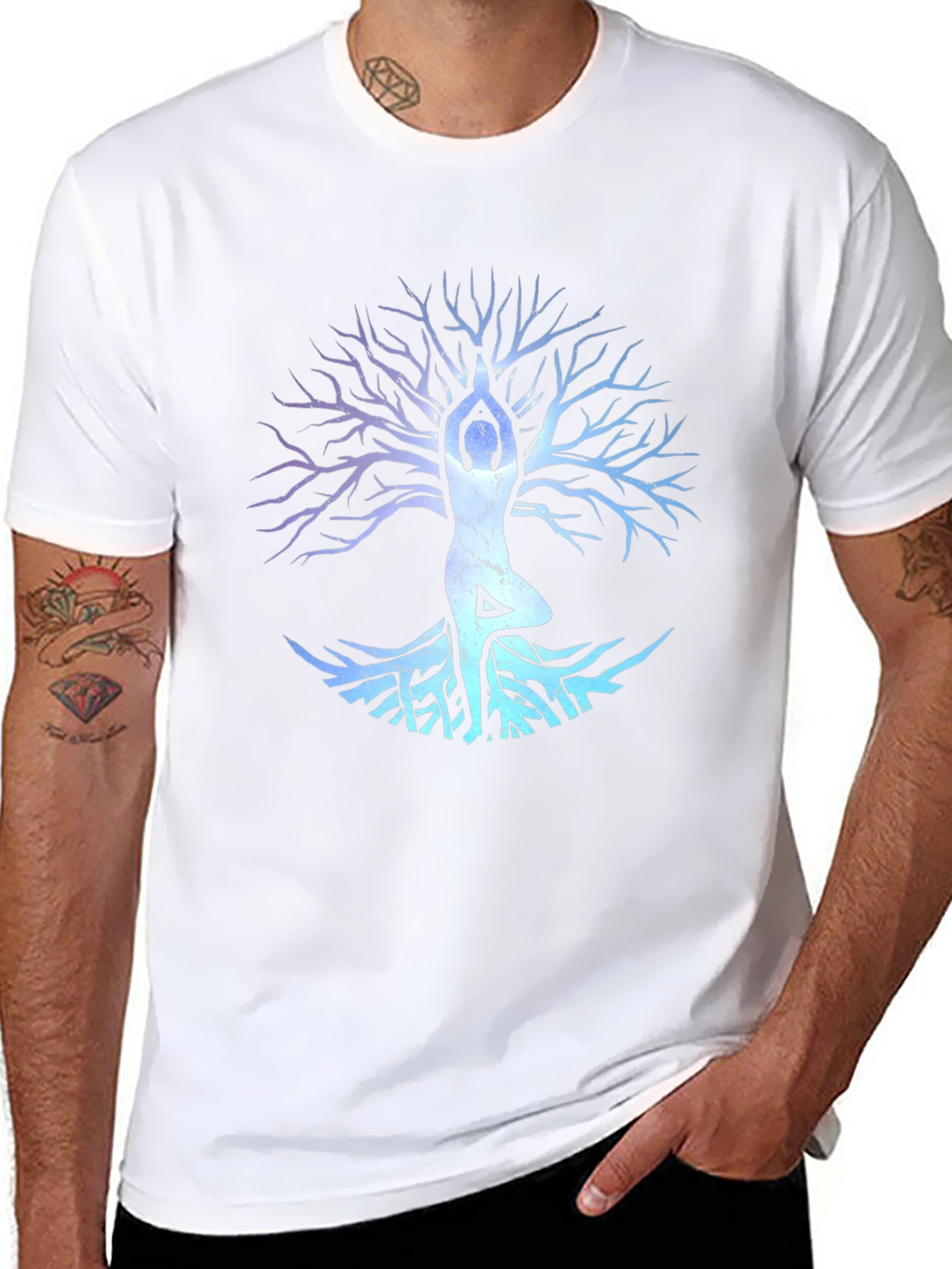 Yoga Tree Pose Graphic Tee - Black