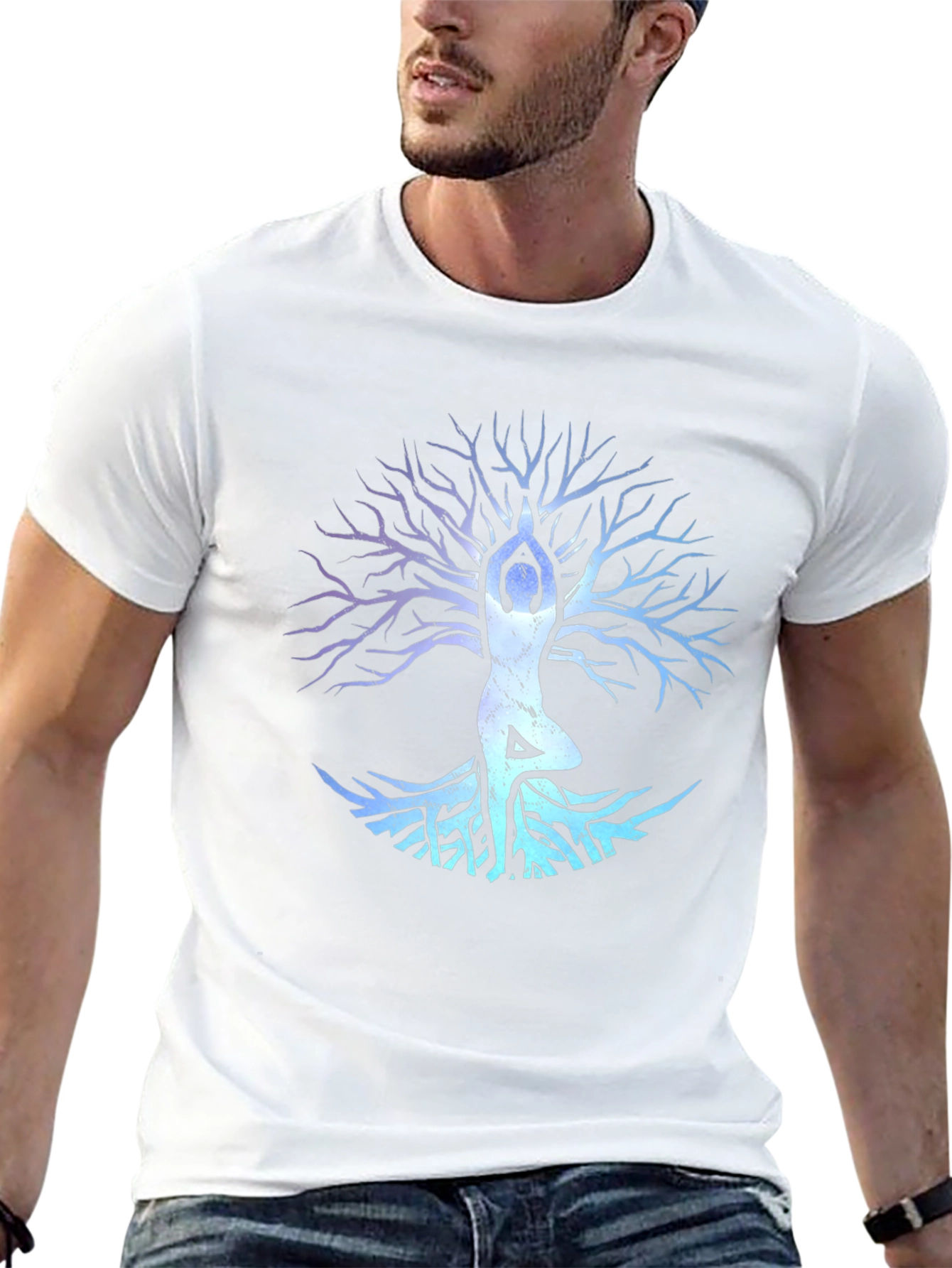 Yoga Tree Pose Graphic Tee - Black