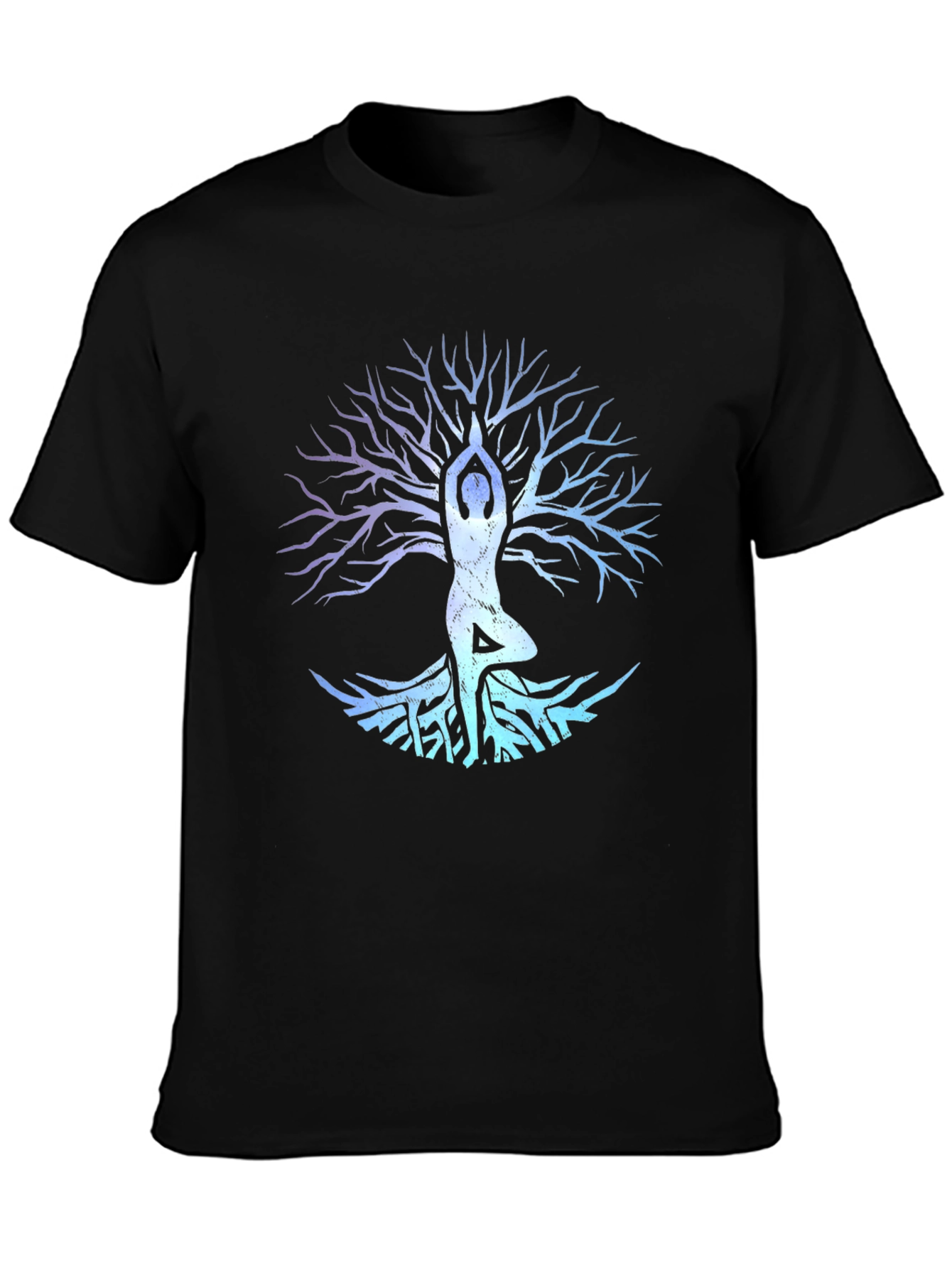 Yoga Tree Pose Graphic Tee - Black