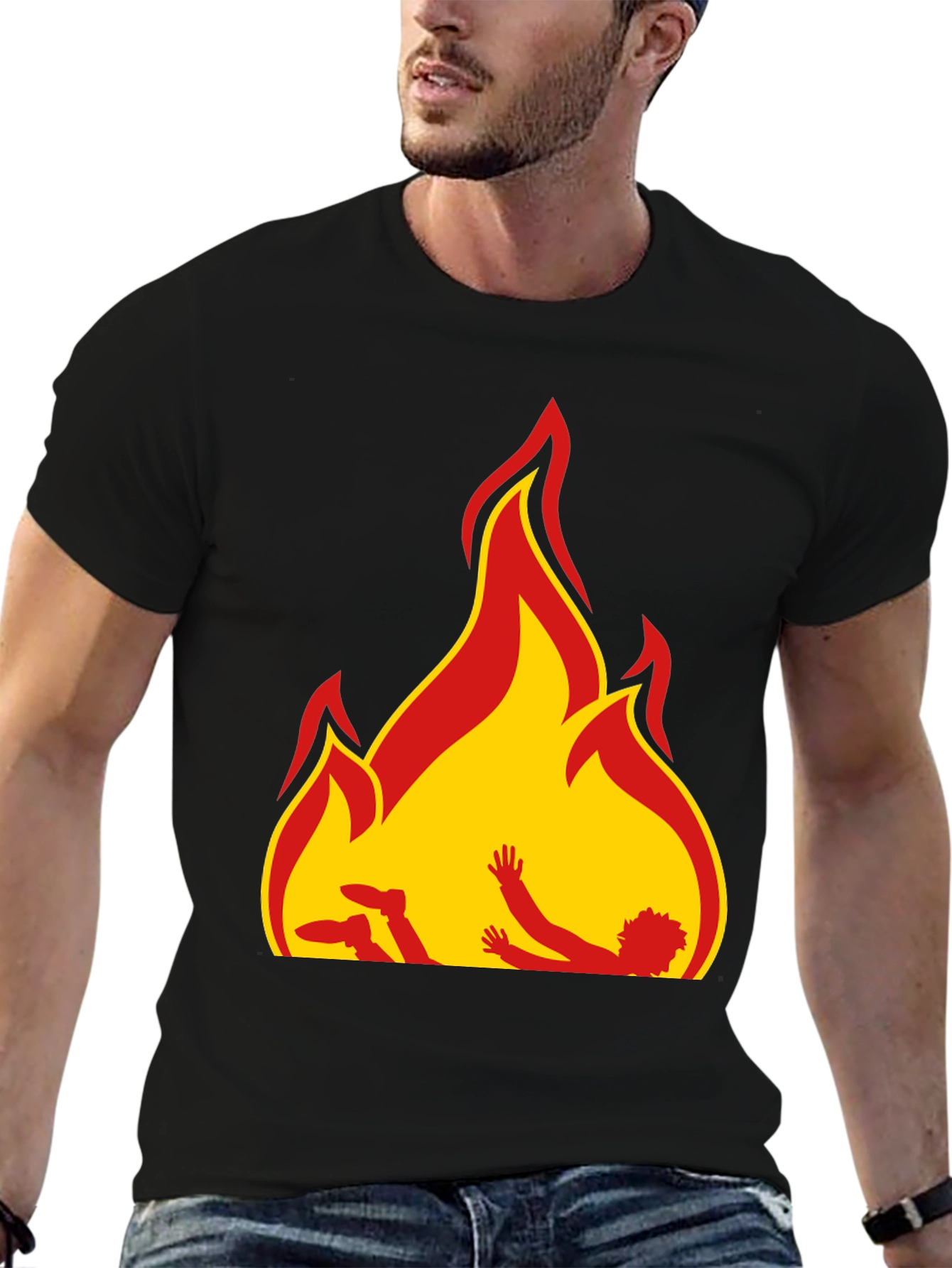 Flame Graphic Black T-Shirt