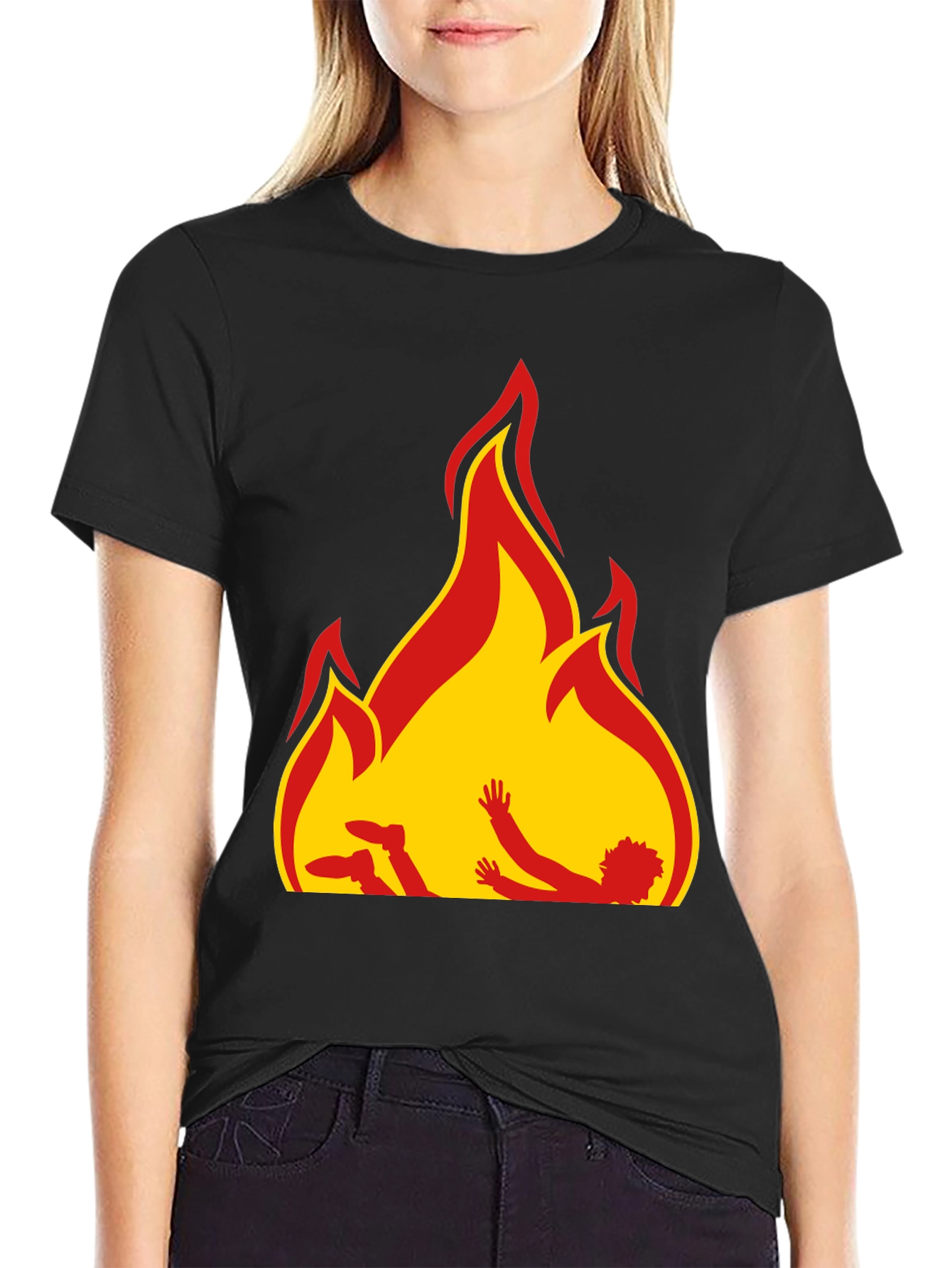 Flame Graphic Black T-Shirt