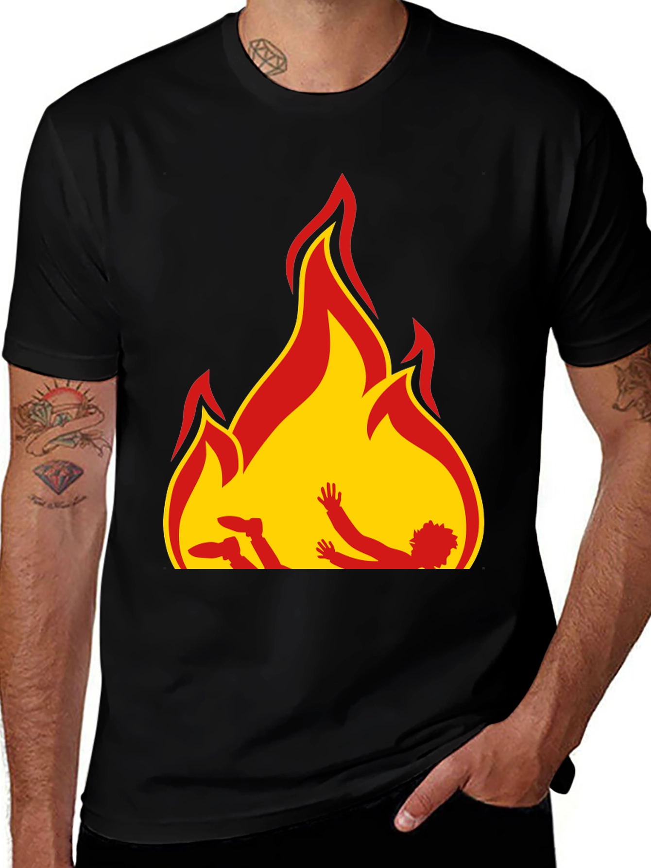 Flame Graphic Black T-Shirt