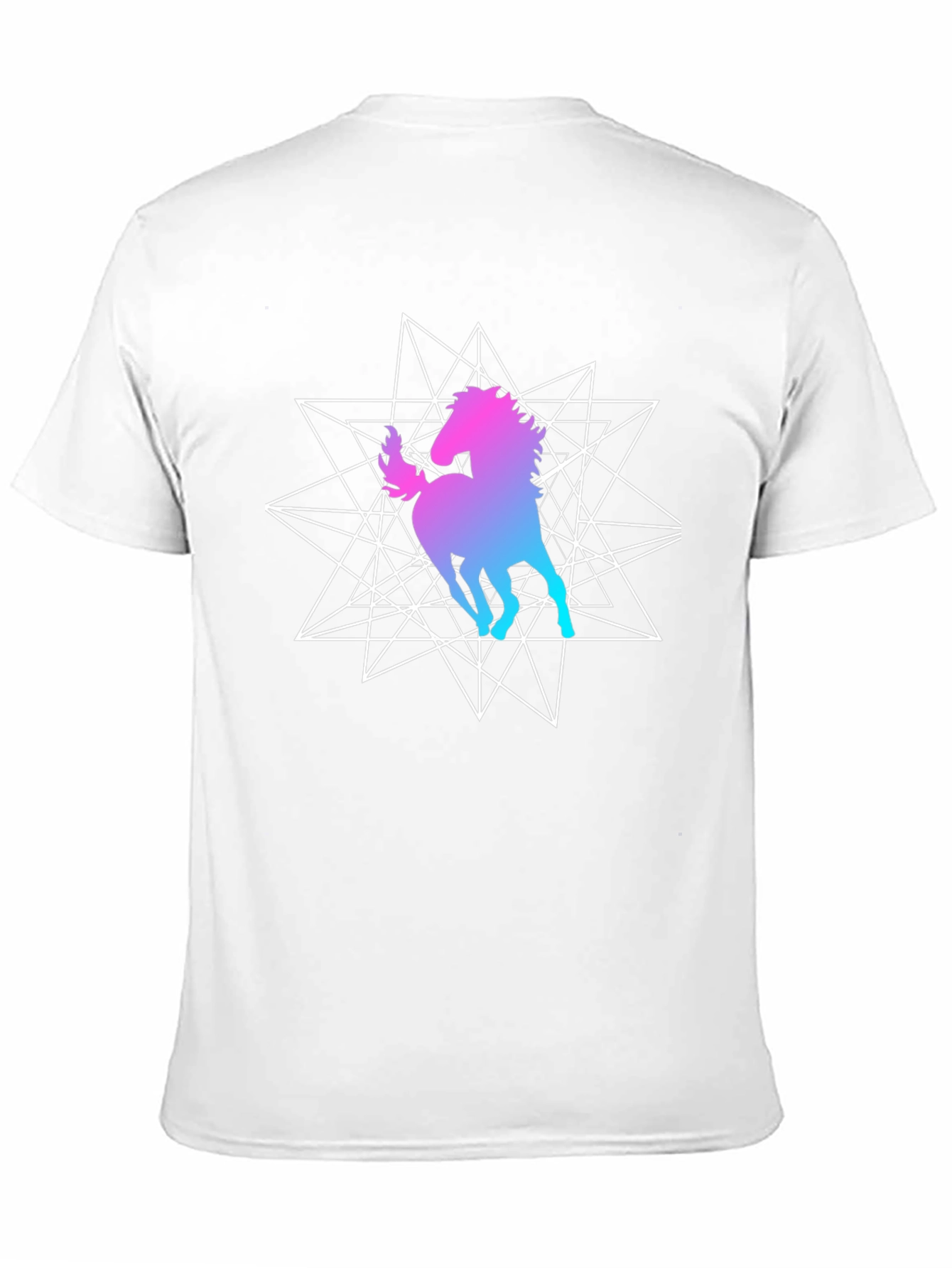 Geometric Unicorn Graphic Black T-Shirt