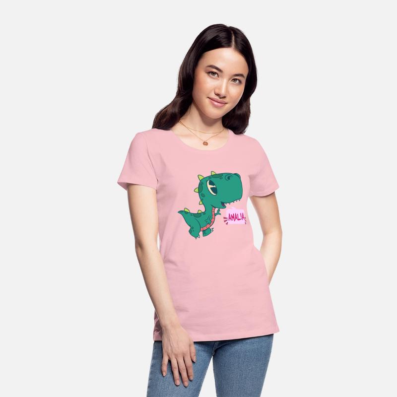 AMALIA - Lovely girl name with cute dinosaur