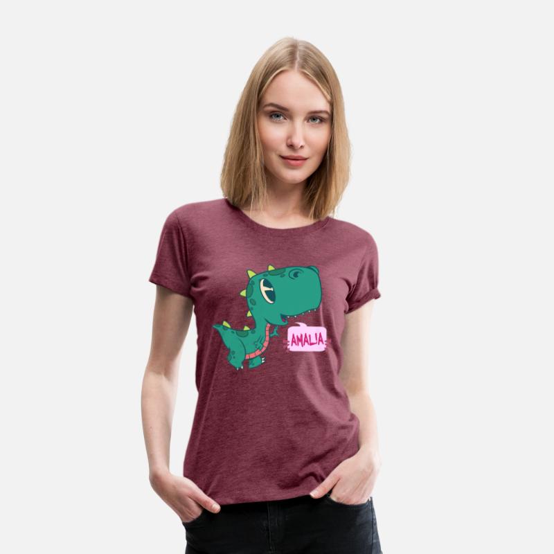 AMALIA - Lovely girl name with cute dinosaur