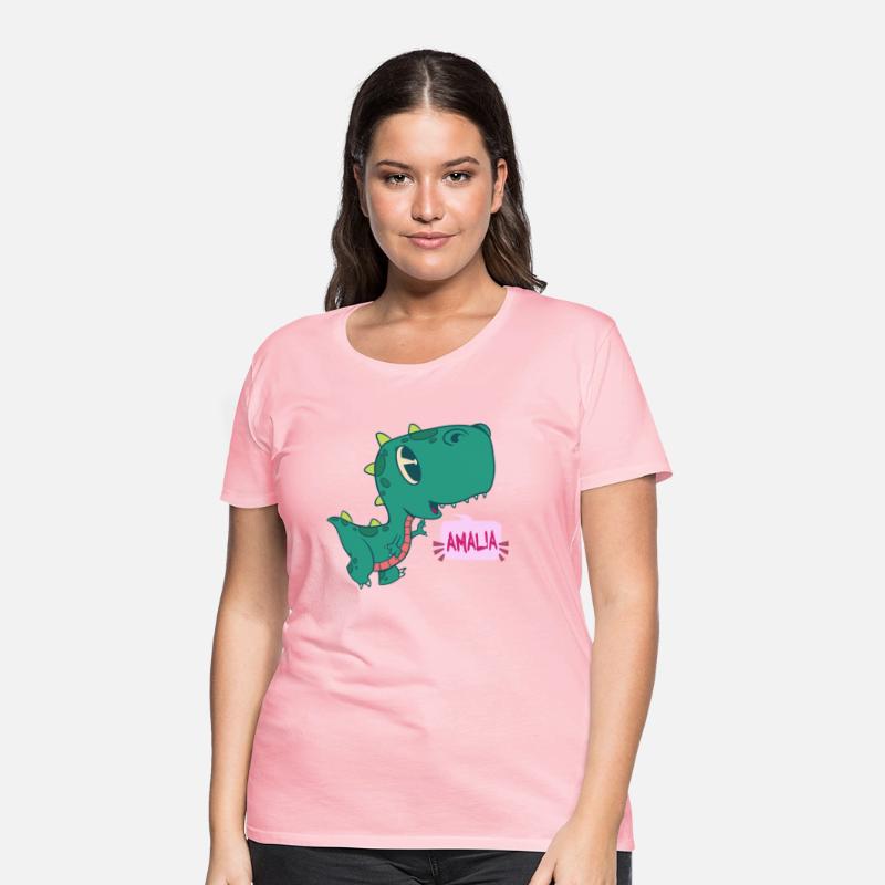AMALIA - Lovely girl name with cute dinosaur