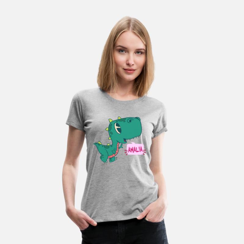 AMALIA - Lovely girl name with cute dinosaur