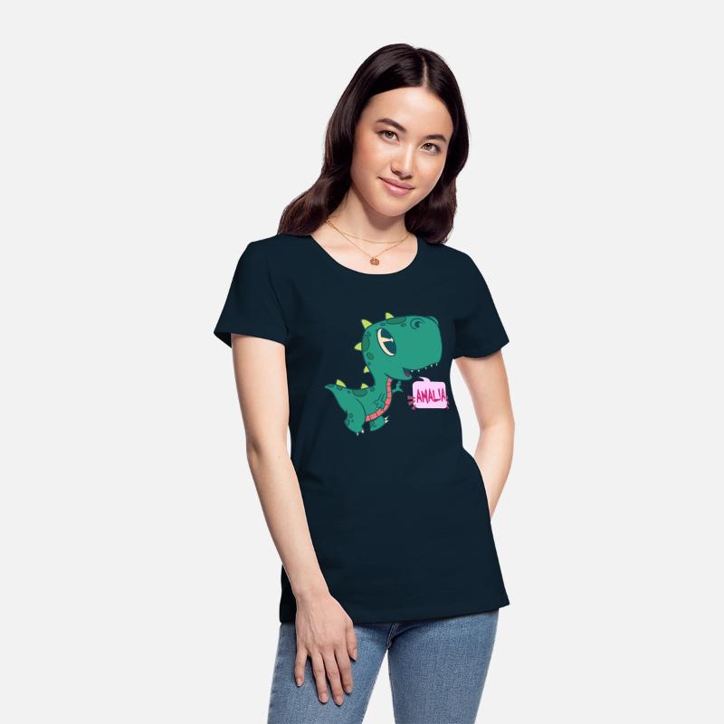 AMALIA - Lovely girl name with cute dinosaur
