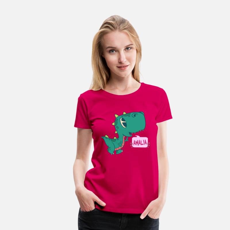 AMALIA - Lovely girl name with cute dinosaur