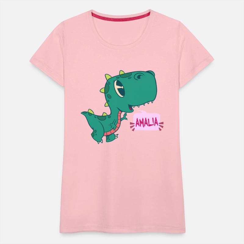 AMALIA - Lovely girl name with cute dinosaur