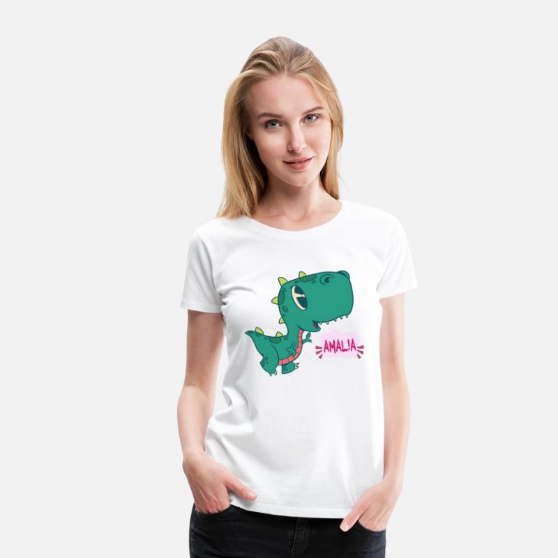 AMALIA - Lovely girl name with cute dinosaur