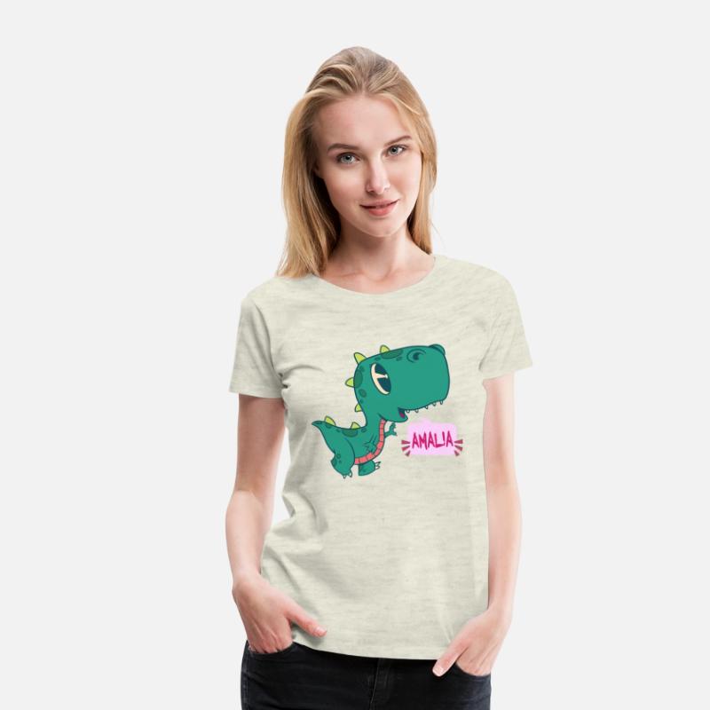 AMALIA - Lovely girl name with cute dinosaur