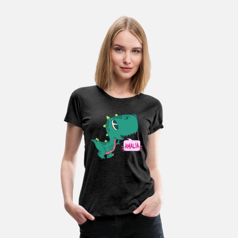 AMALIA - Lovely girl name with cute dinosaur