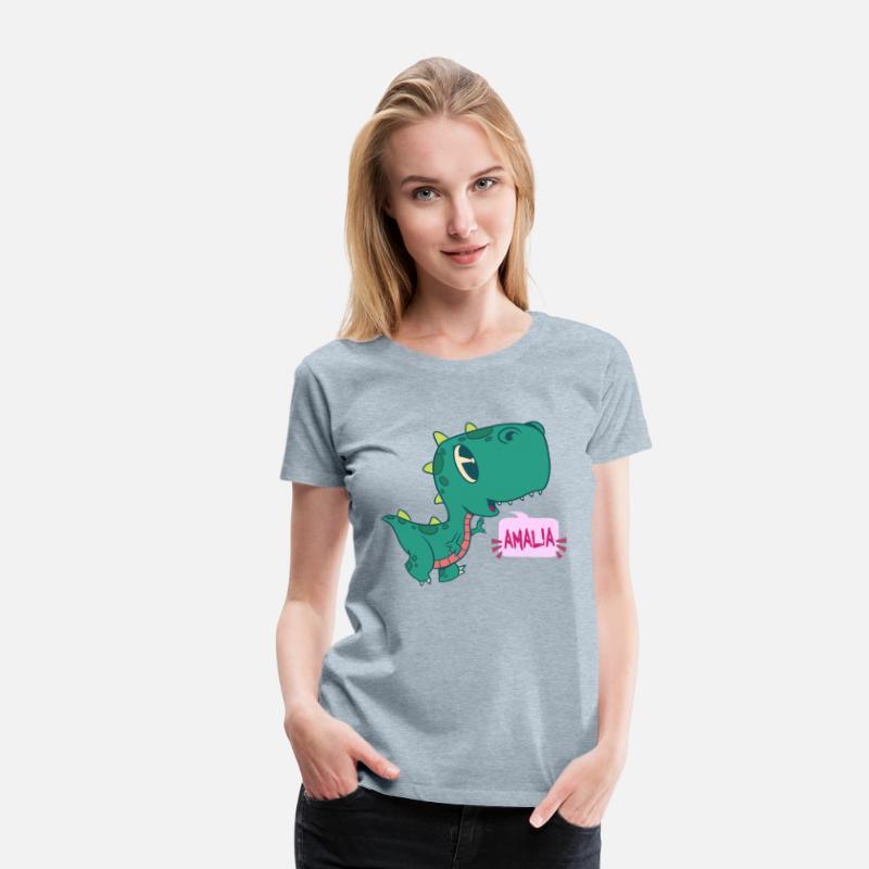 AMALIA - Lovely girl name with cute dinosaur