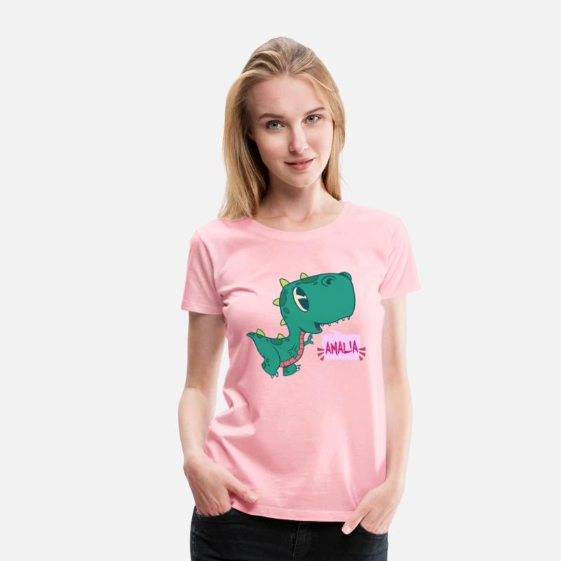AMALIA - Lovely girl name with cute dinosaur