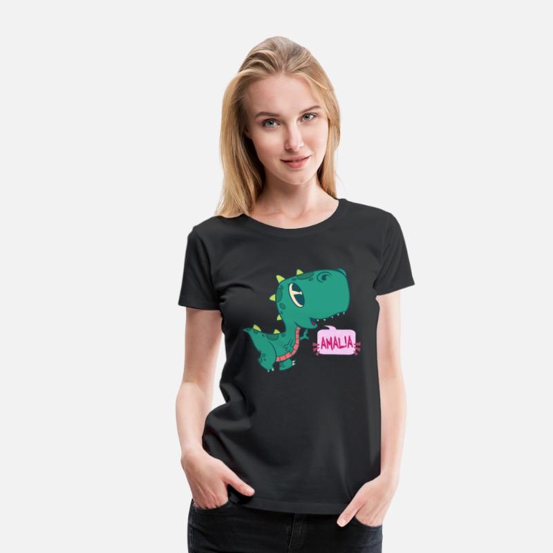 AMALIA - Lovely girl name with cute dinosaur