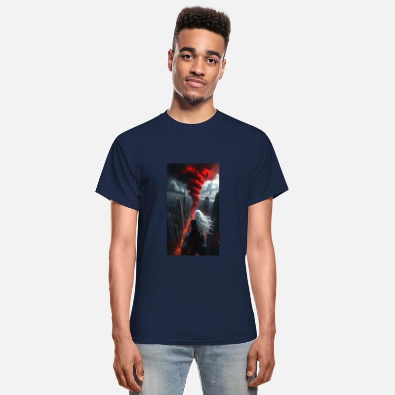 Apocalyptic Angel Over Burning City