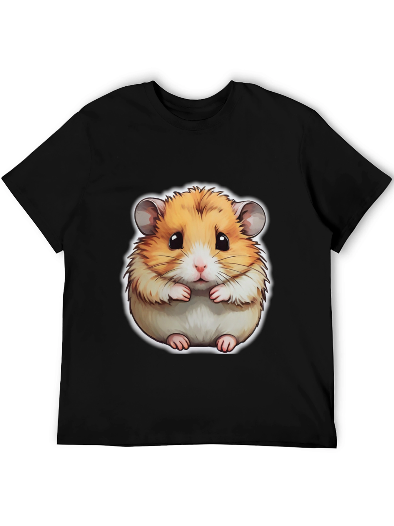 Cute Hamster Graphic Black T-Shirt