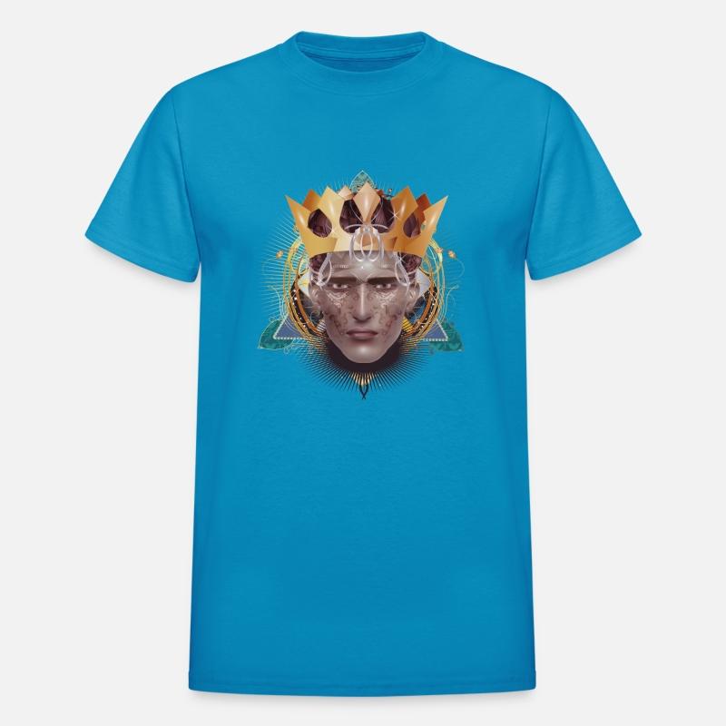 artful striking portrait man with crown king