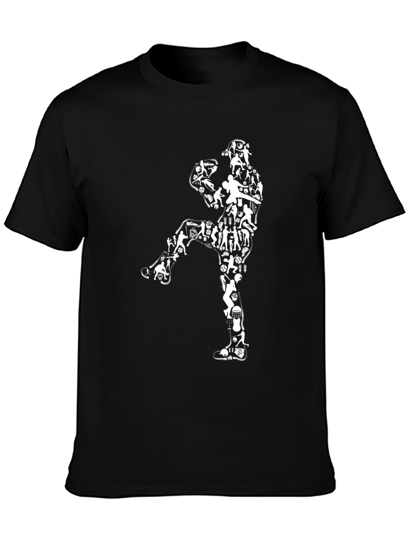 Sports Collage Black T-Shirt