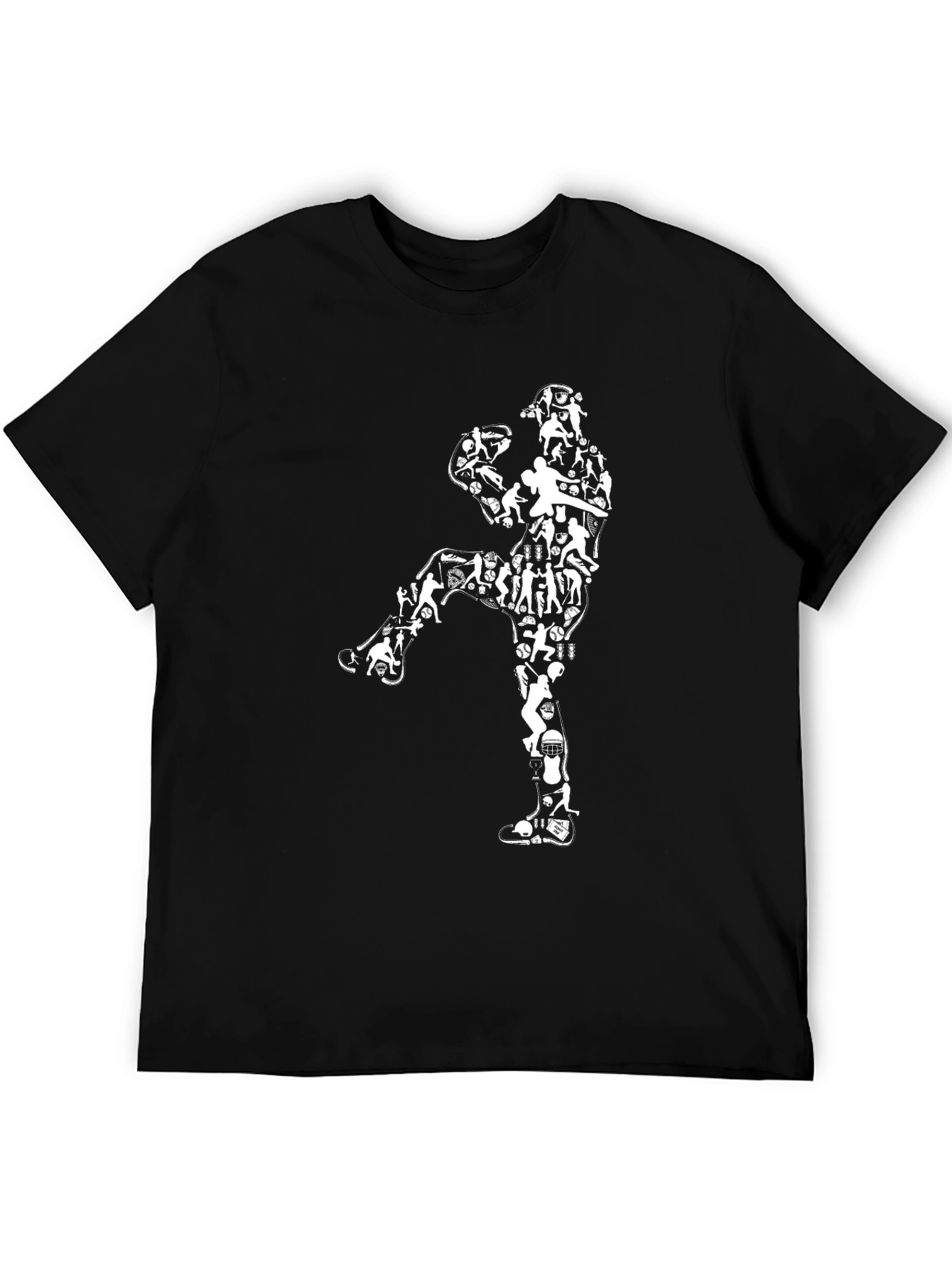 Sports Collage Black T-Shirt