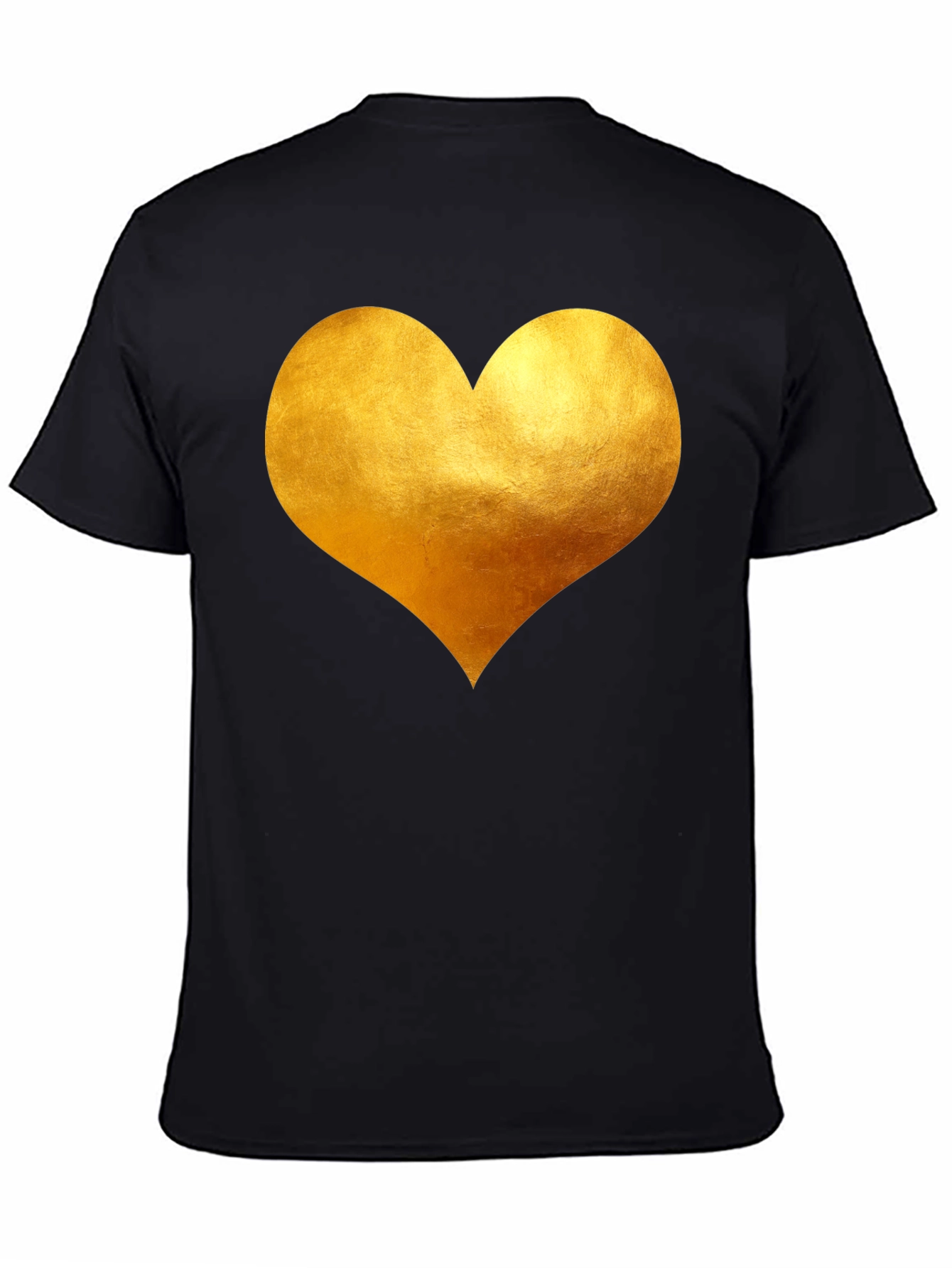 Golden Heart Black T-Shirt - Express Your Love!