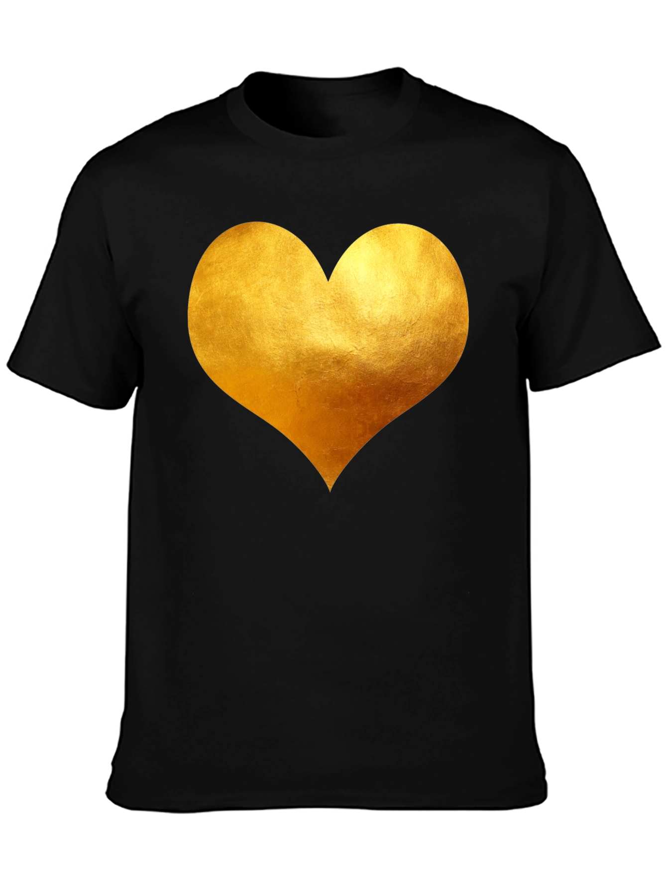 Golden Heart Black T-Shirt - Express Your Love!