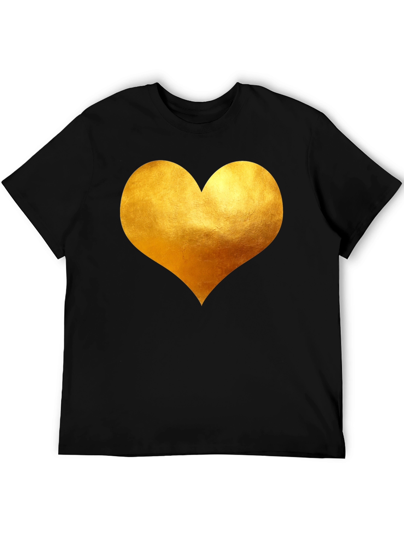 Golden Heart Black T-Shirt - Express Your Love!