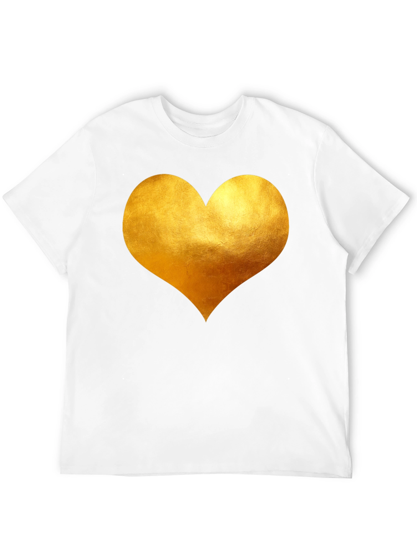 Golden Heart Black T-Shirt - Express Your Love!