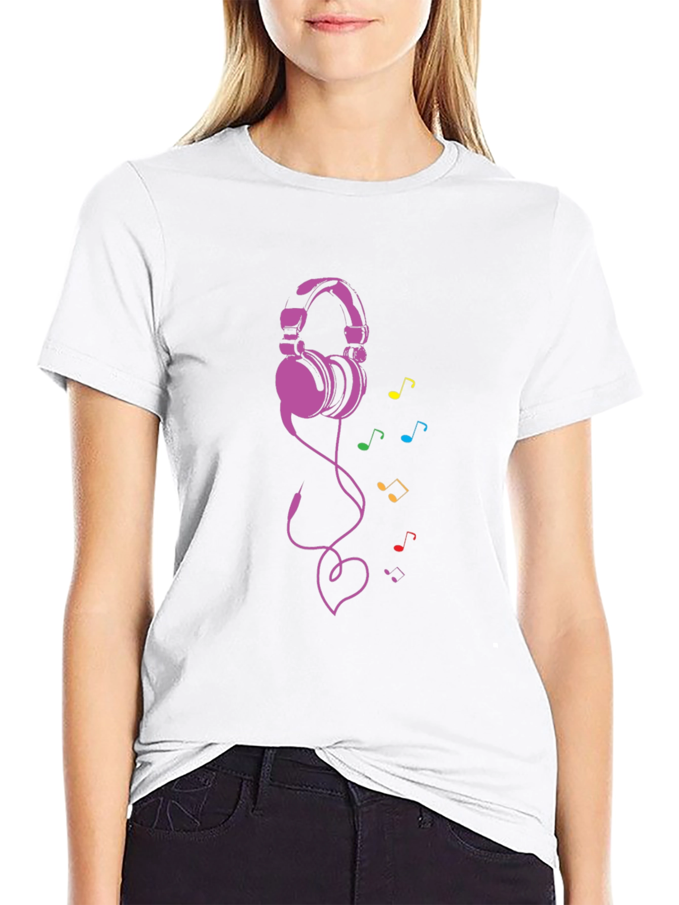 Headphones & Music Note Tee