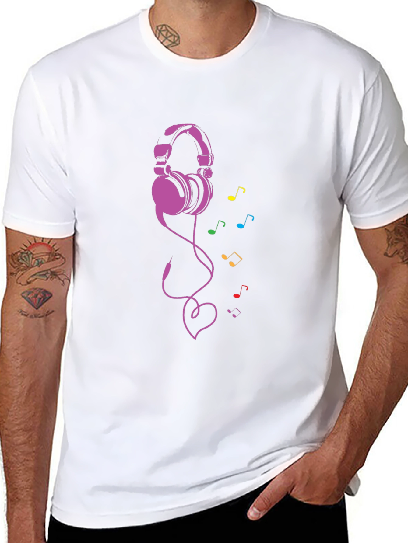 Headphones & Music Note Tee