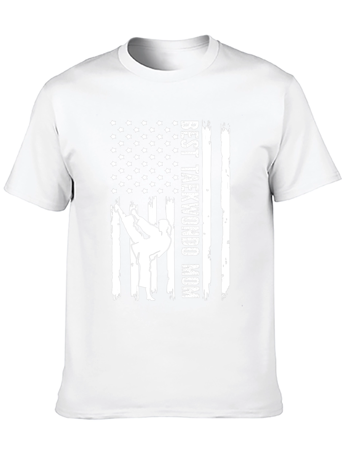 Best Taekwondo Mom USA Flag T-Shirt