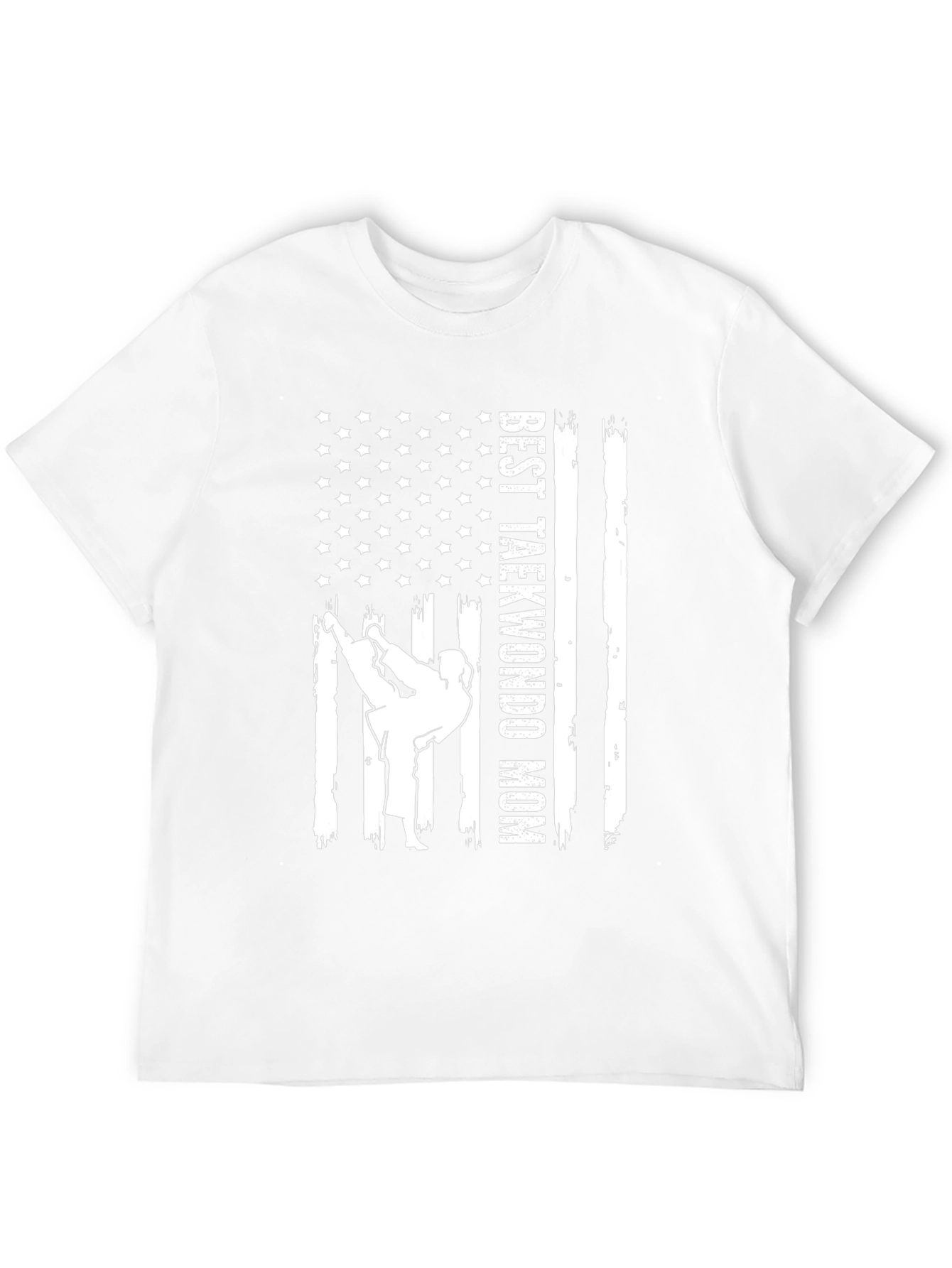 Best Taekwondo Mom USA Flag T-Shirt